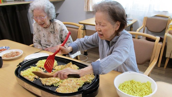 お好み焼き作り